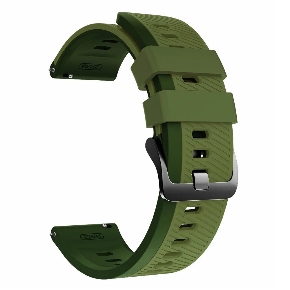 Sports Watch Strap for Huawei Watch GT 6 46mm / GT 5 46mm / GT 5 Pro 46mm 22mm Dual Color Sports Band - Dark Green Edge / Green - 4