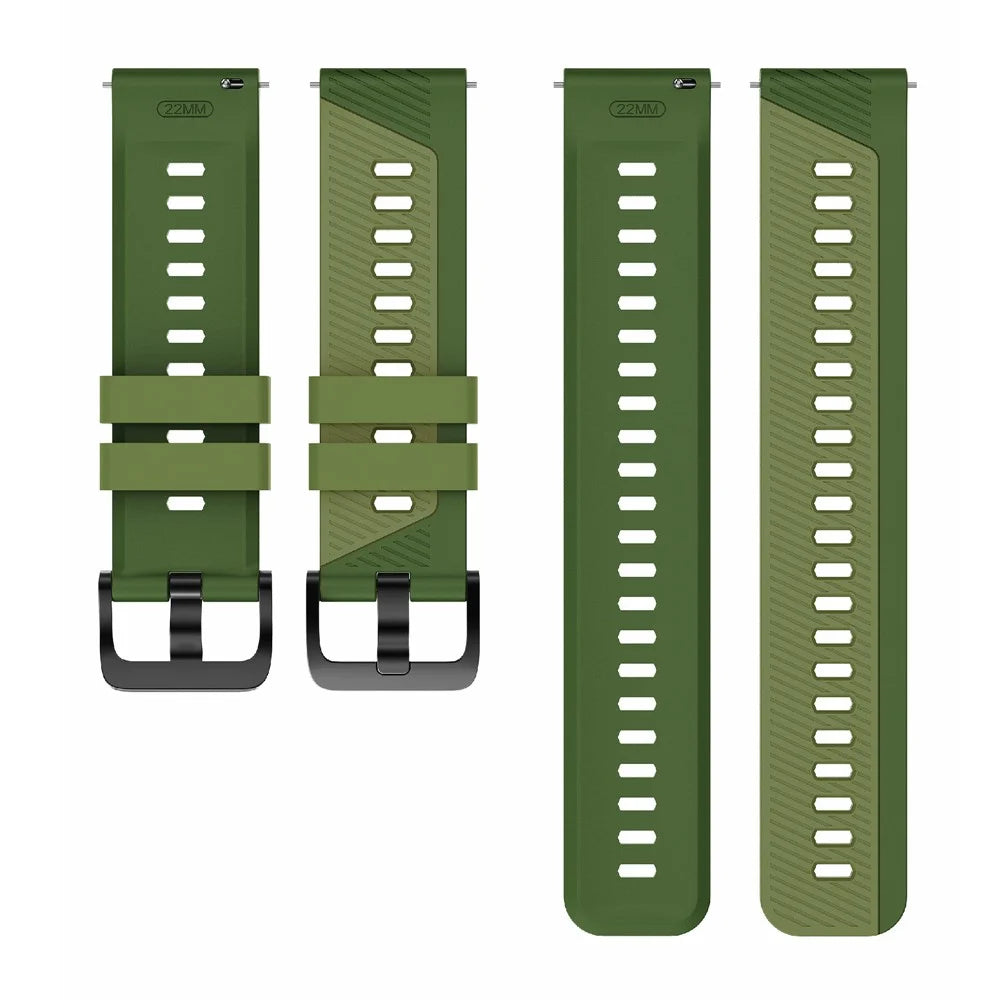 Sports Watch Strap for Huawei Watch GT 6 46mm / GT 5 46mm / GT 5 Pro 46mm 22mm Dual Color Sports Band - Dark Green Edge / Green - 5