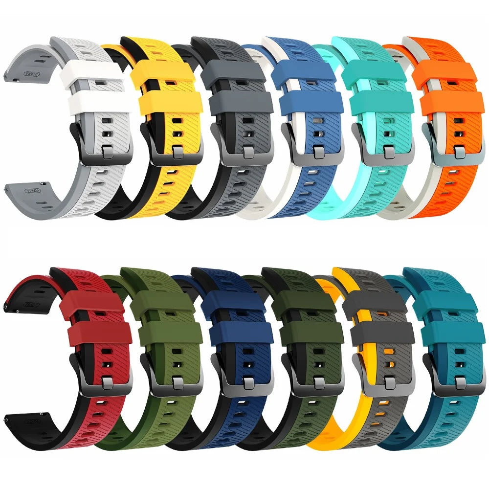 Sports Watch Strap for Huawei Watch GT 6 46mm / GT 5 46mm / GT 5 Pro 46mm 22mm Dual Color Sports Band - Dark Green Edge / Green - 7