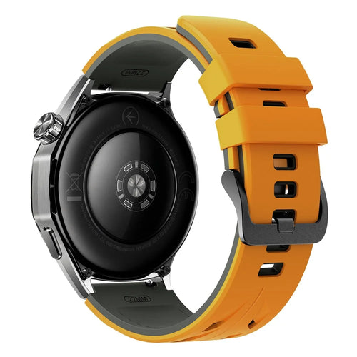 Dual Color Strap for Huawei Watch GT 6 46mm / GT 5 46mm / GT 5 Pro 46mm 22mm Sports Watch Band - Yellow / Grey - 1