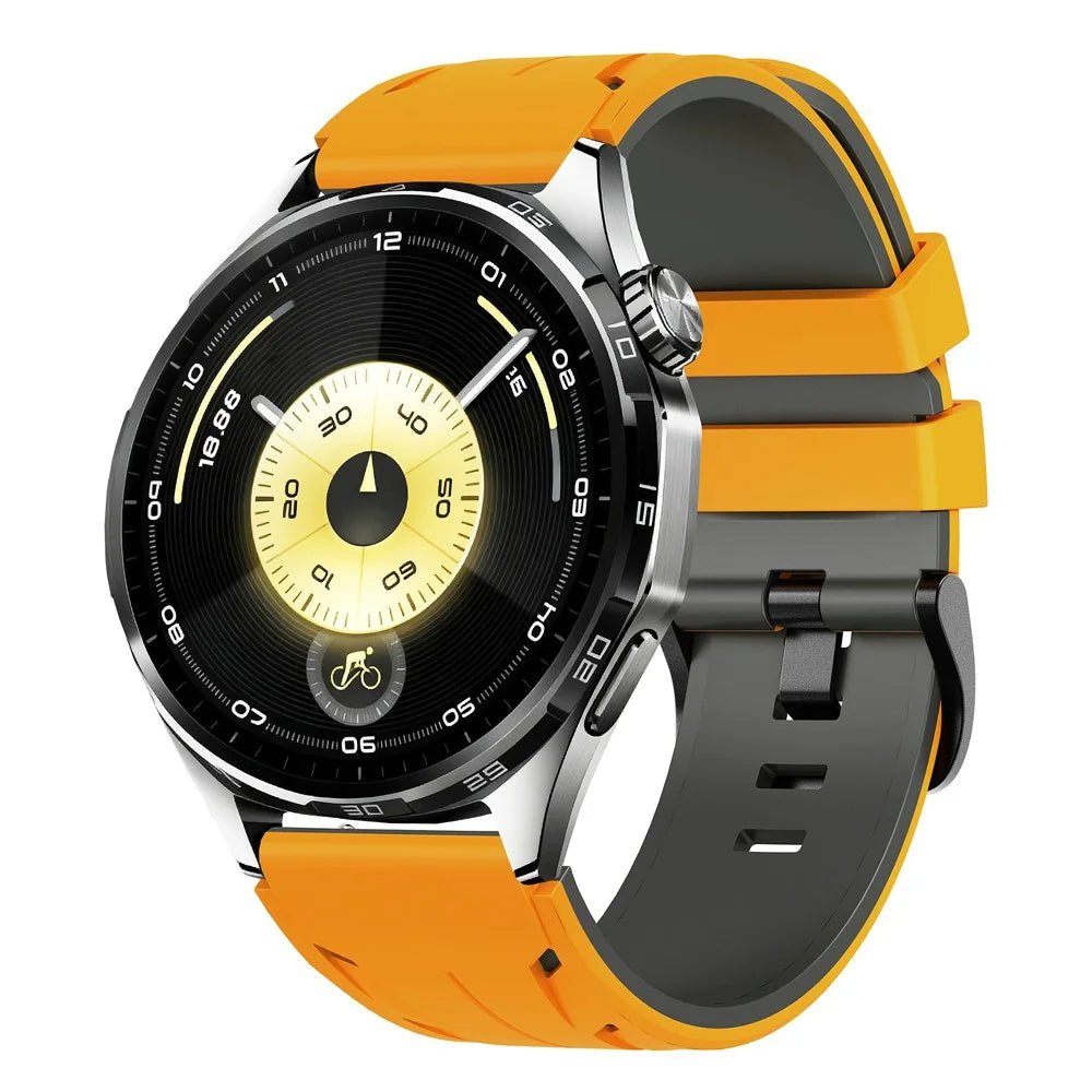 Dual Color Strap for Huawei Watch GT 6 46mm / GT 5 46mm / GT 5 Pro 46mm 22mm Sports Watch Band - Yellow / Grey - 2
