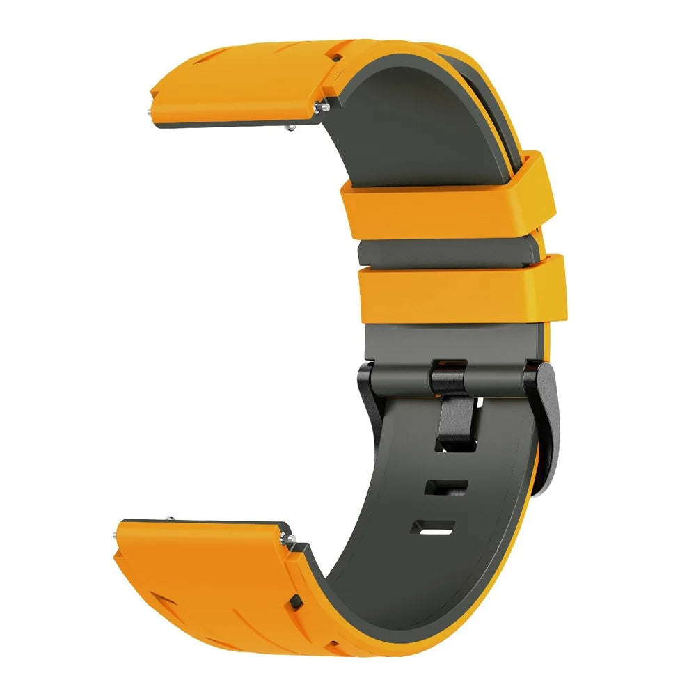 Dual Color Strap for Huawei Watch GT 6 46mm / GT 5 46mm / GT 5 Pro 46mm 22mm Sports Watch Band - Yellow / Grey - 3