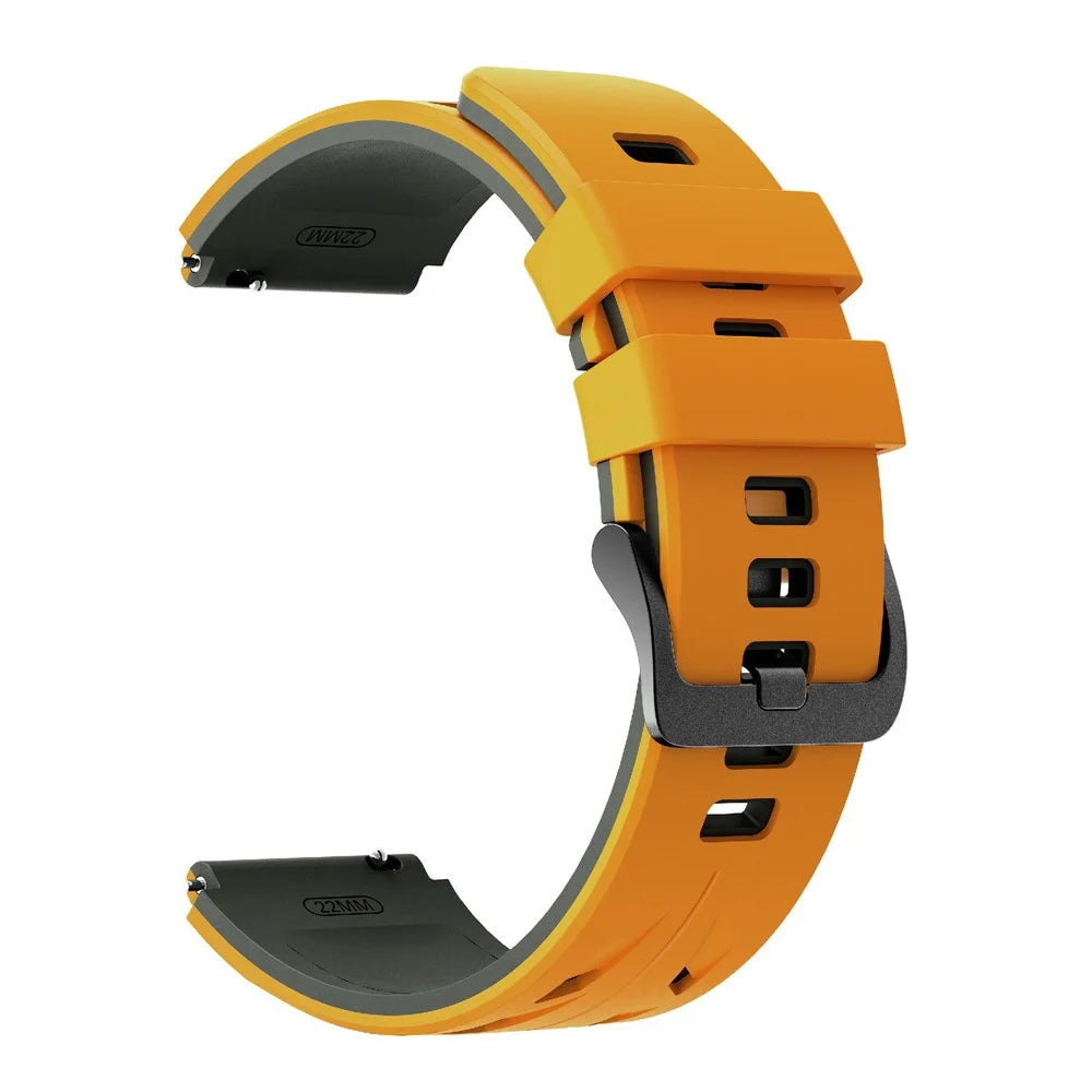 Dual Color Strap for Huawei Watch GT 6 46mm / GT 5 46mm / GT 5 Pro 46mm 22mm Sports Watch Band - Yellow / Grey - 4