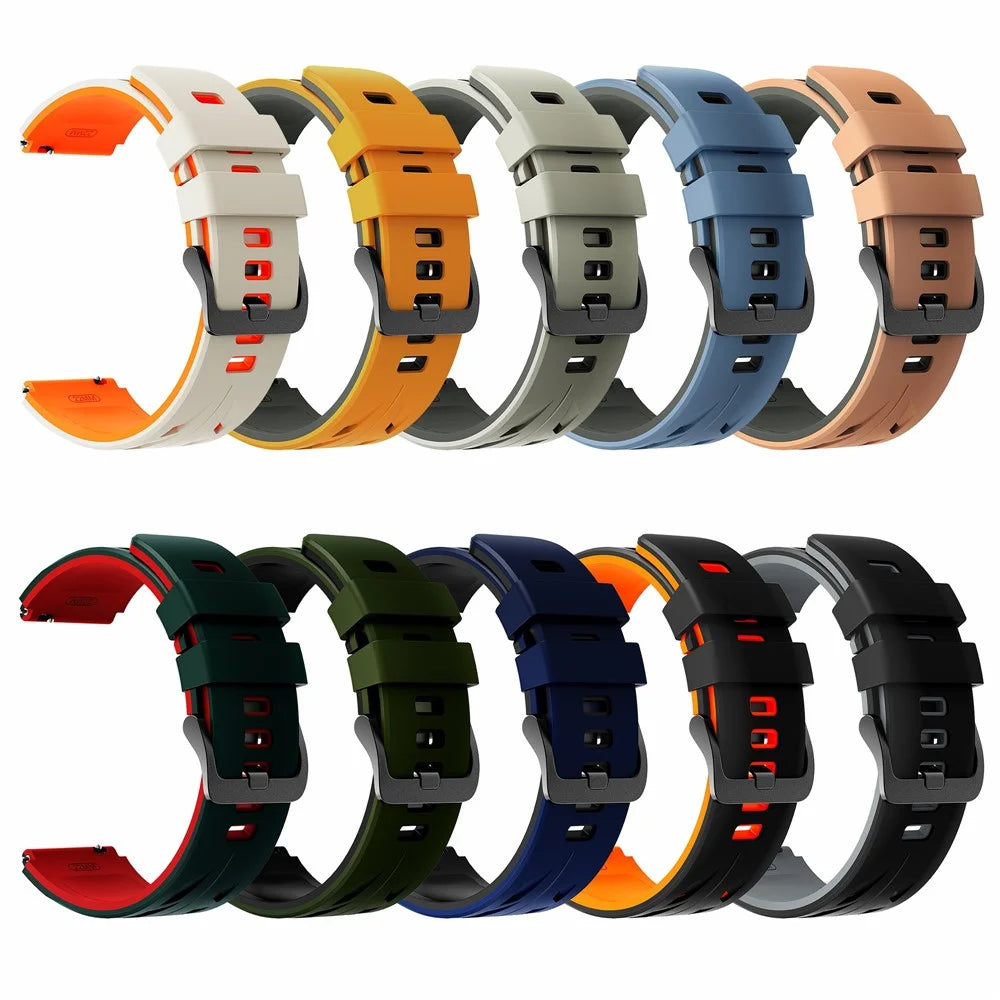Dual Color Strap for Huawei Watch GT 6 46mm / GT 5 46mm / GT 5 Pro 46mm 22mm Sports Watch Band - Yellow / Grey - 7
