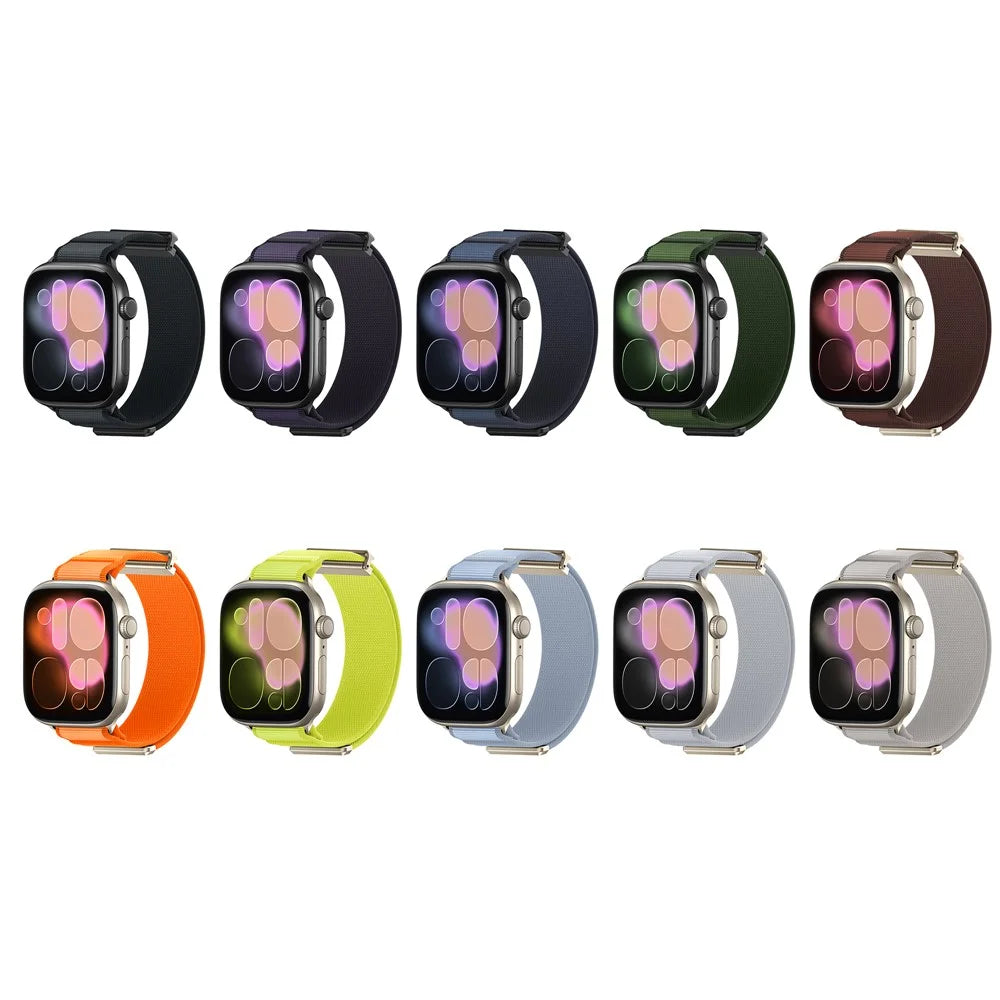 Magnetic Nylon Watch Strap for Apple Watch Series 11 10 42mm / 9 8 7 41mm / SE3 SE2 SE 6 5 4 40mm / 3 2 1 38mm Sport Loop Band - Iron Anchor Blue - 6