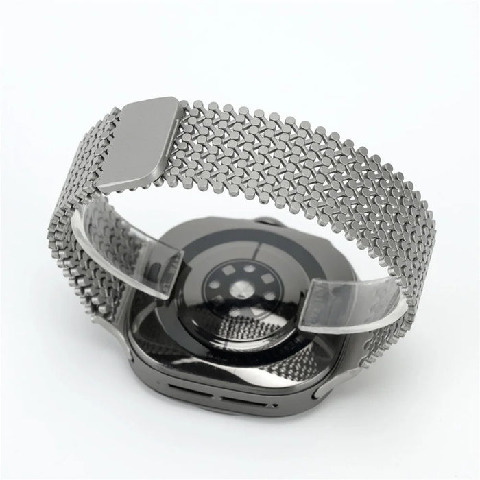 Stainless Steel Magnetic Strap for Samsung Galaxy Watch8 40mm / 44mm / Watch8 Classic 46mm Breathable Metal Watch Band - Titanium - 4