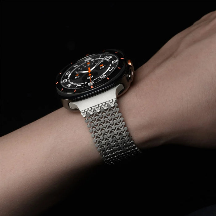Stainless Steel Magnetic Strap for Samsung Galaxy Watch8 40mm / 44mm / Watch8 Classic 46mm Breathable Metal Watch Band - Titanium - 6