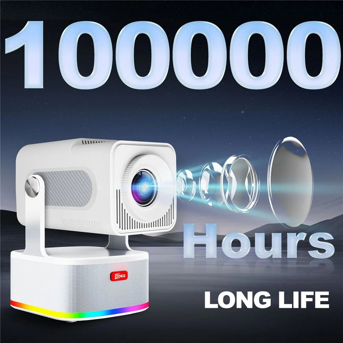HCS350 PLUS 1080P 450 ANSI Android 11 Portable Projector Karaoke Speaker Home Cinema with Microphone and Game Controller Set - US Plug - 4