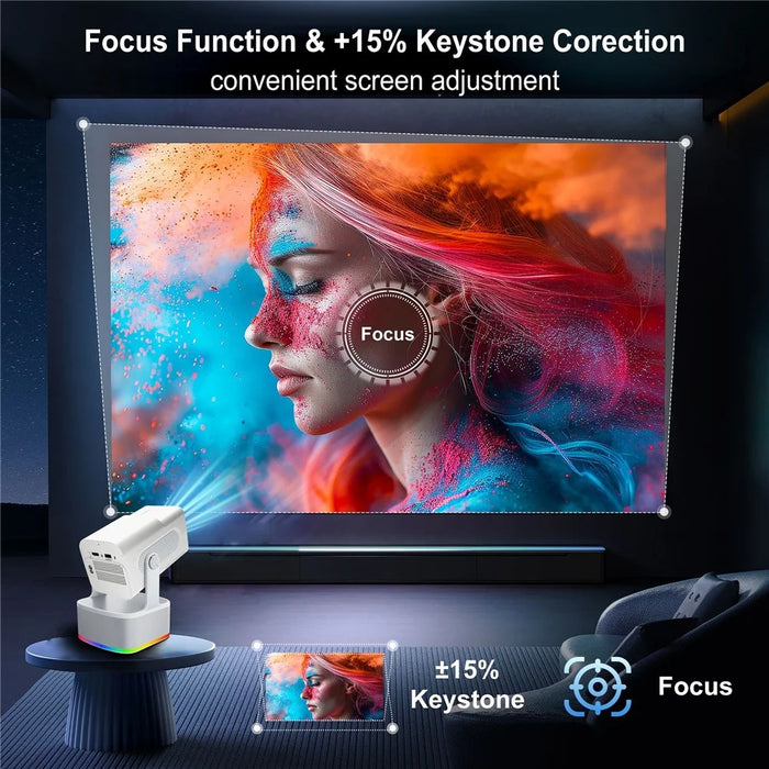 HCS350 PLUS 1080P 450 ANSI Android 11 Portable Projector Karaoke Speaker Home Cinema with Microphone and Game Controller Set - US Plug - 7