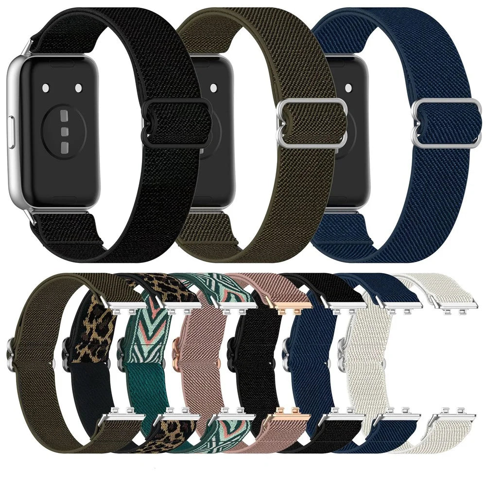 Elastic Wrist Strap for Huawei Band 11 Pro NFC / 11 NFC / 11 Pro / 11 Nylon Braided Watch Band with Slide Clasp - Leopard Print - 5