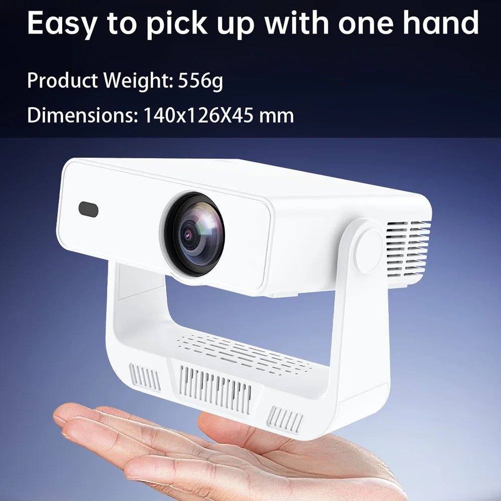 IMC880 Portable 4K Projector WiFi 6 BT 5.0 200 ANSI Lumens Android 14 Mini Projector, 1+8GB - EU Plug - 4