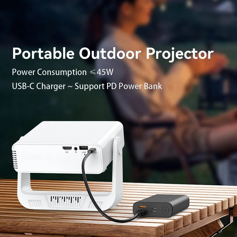 IMC880 Portable 4K Projector WiFi 6 BT 5.0 200 ANSI Lumens Android 14 Mini Projector, 1+8GB - EU Plug - 6