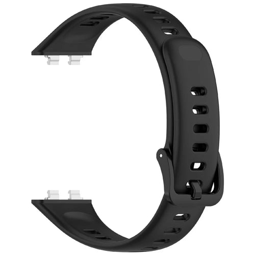 For Huawei Band 11 / 11 Pro Replacement Watch Strap Soft Silicone Glossy Wristband - Black - 1