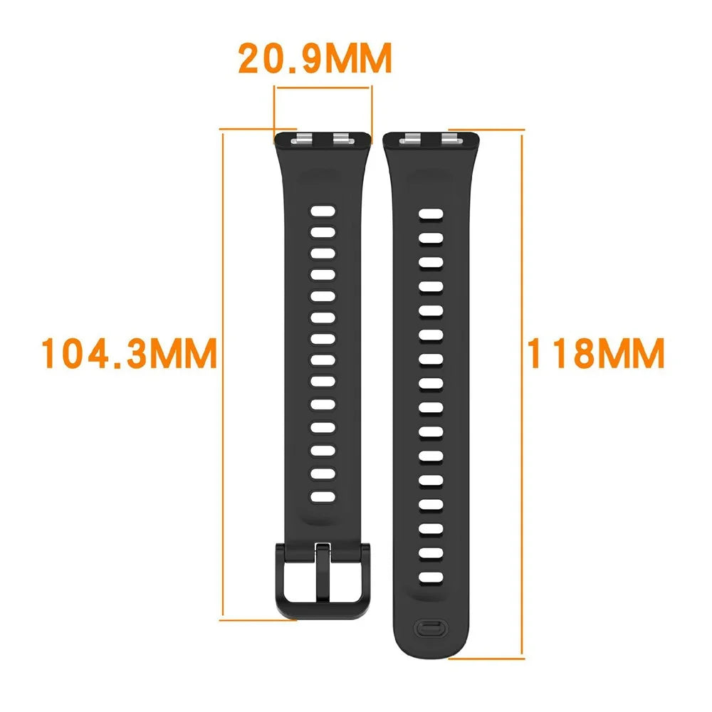 For Huawei Band 11 / 11 Pro Replacement Watch Strap Soft Silicone Glossy Wristband - Black - 4