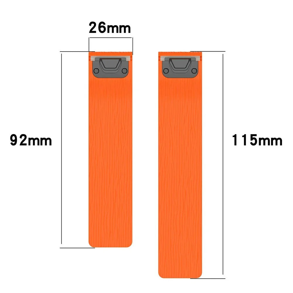 For Huami Amazfit T-Rex Ultra 2 Pleated Silicone Watch Strap Magnetic Sports Band Replacement - Black  /  Orange - 4