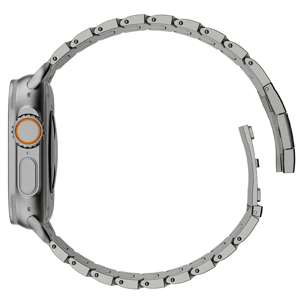 Titanium Alloy Strap for Apple Watch Ultra 3 2 1 49mm  /  Series 11 10 46mm  /  9 8 7 45mm  /  SE3 SE2 SE 6 5 4 44mm  /  3 2 1 42mm Magnetic Metal Band - Black - 6