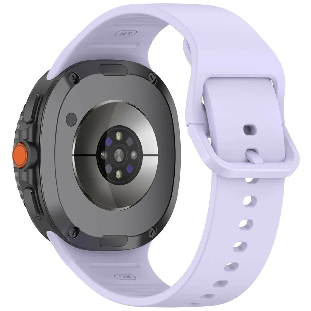 Glossy Silicone Strap for Samsung Galaxy Watch8 44mm / 40mm / Watch8 Classic 46mm Sports Watch Band - Purple - 1