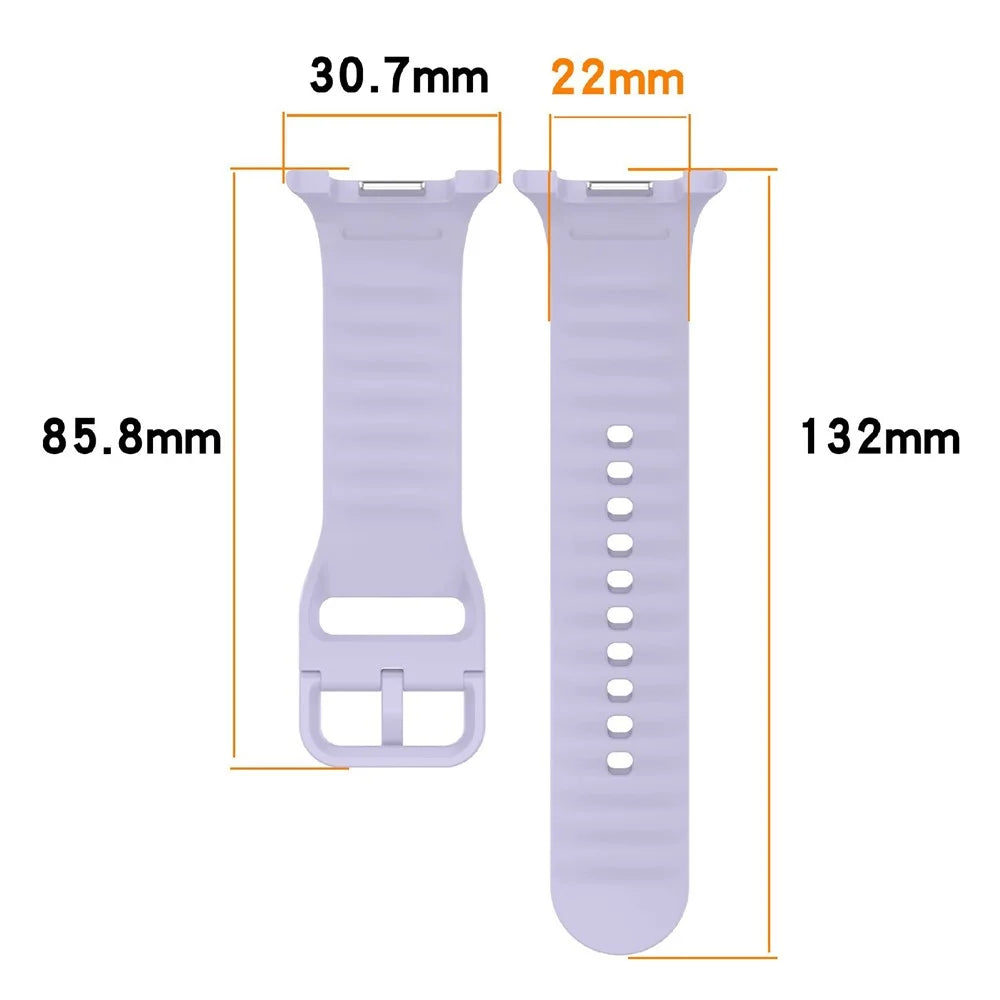 Glossy Silicone Strap for Samsung Galaxy Watch8 44mm / 40mm / Watch8 Classic 46mm Sports Watch Band - Purple - 5