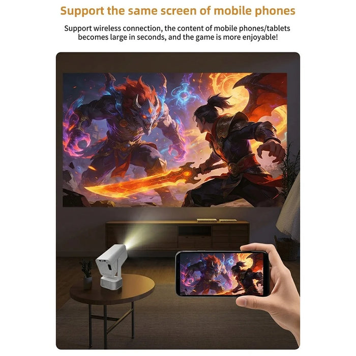 IMC360 1GB+8GB LCD Projector Autofocus 1080P HD WiFi 6 Home Cinema Projector, Dual Speakers, Cloth Coating Base - White  /  EU Plug - 7