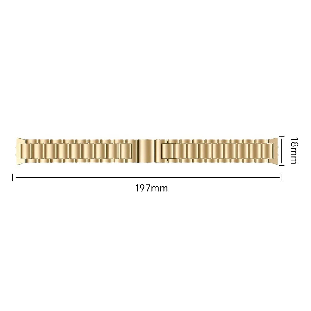 Stainless Steel Strap for Huawei Band 11 / 11 Pro / 11 NFC / 11 Pro NFC Three-Bead Metal Watch Band - Black - 6