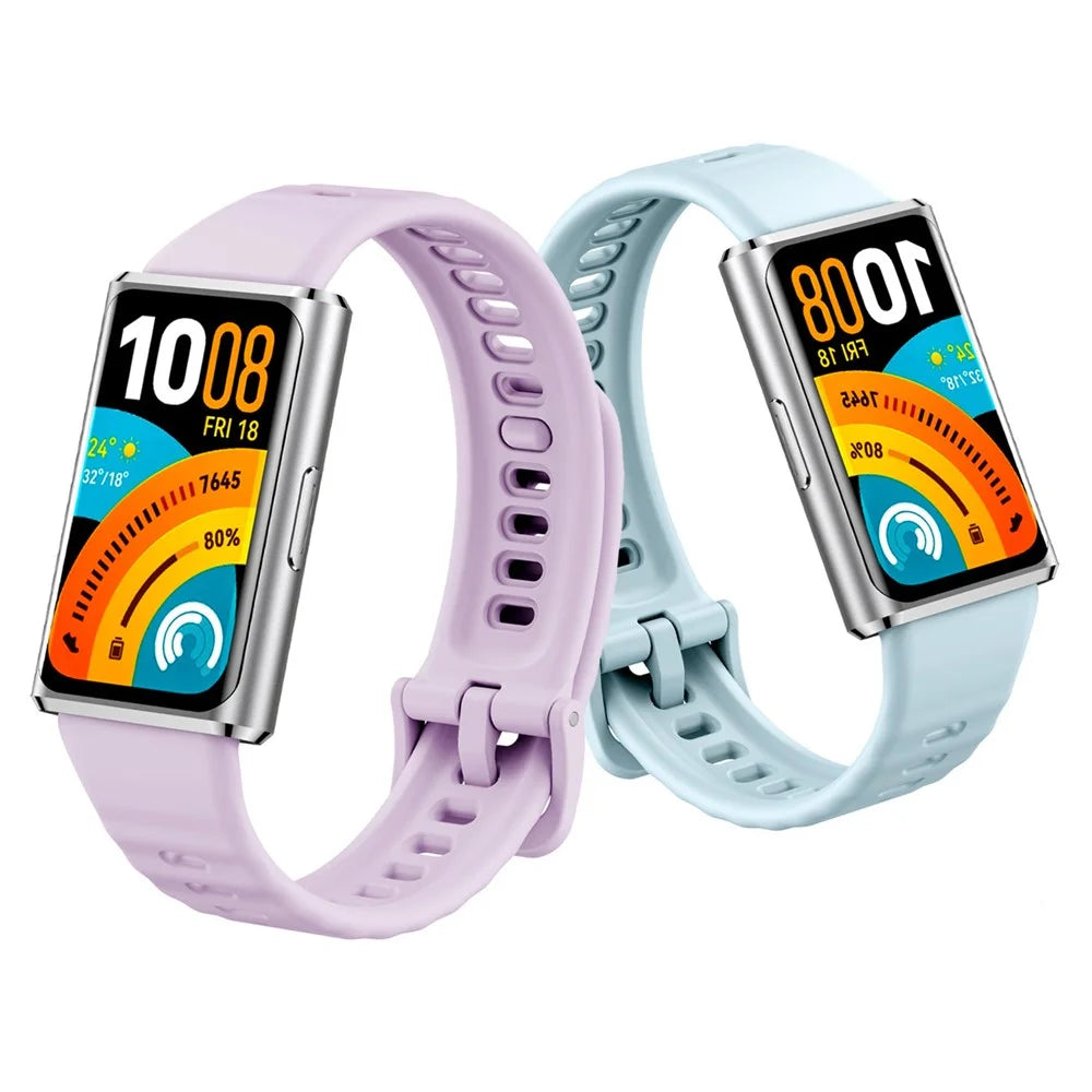 Concave Silicone Strap for Huawei Band 11 / 11 Pro / 11 NFC / 11 Pro NFC Quick Release Sports Watch Band - Light Purple - 4