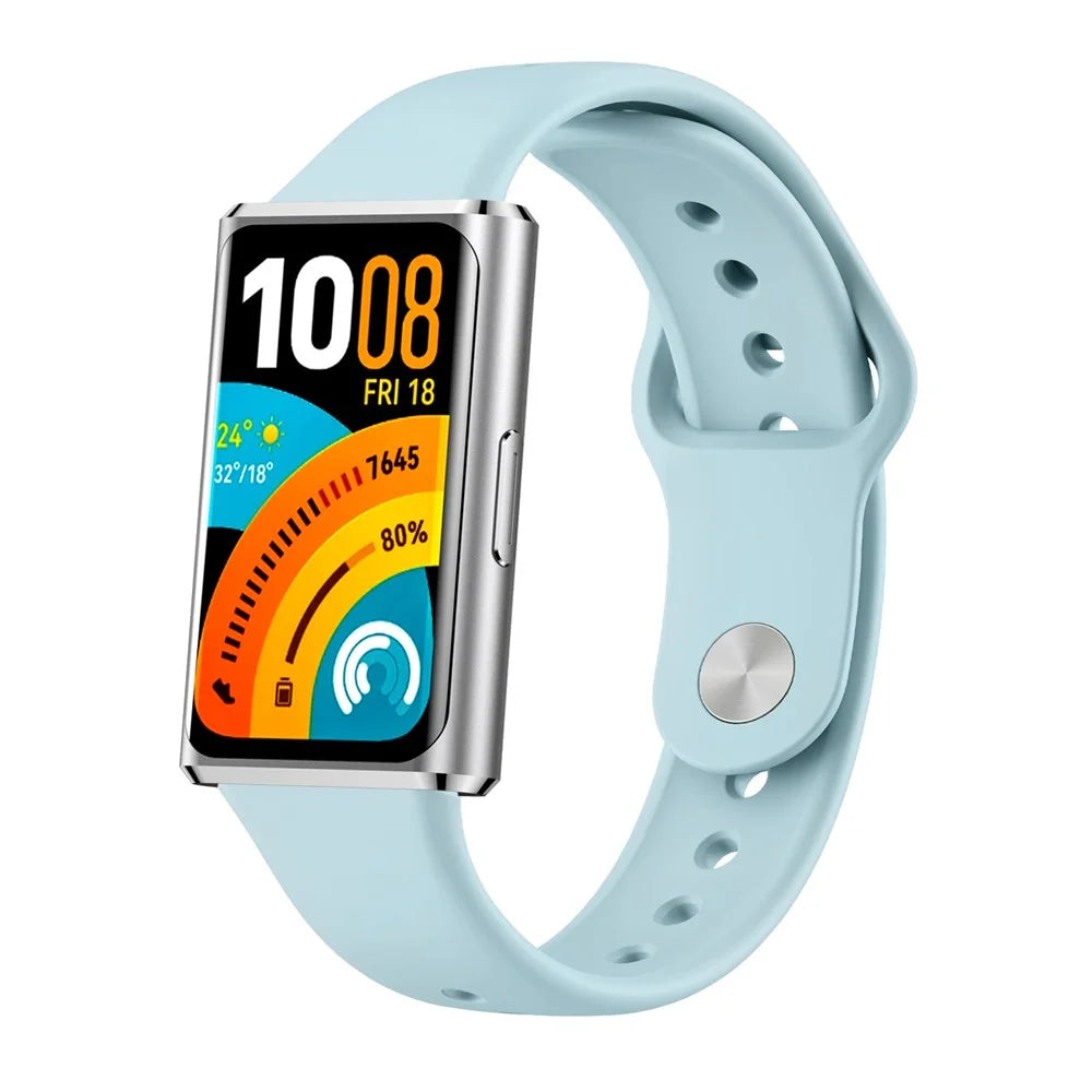Silicone Strap for Huawei Band 11 / 11 Pro / 11 NFC / 11 Pro NFC Glossy Sports Watch Band - Blue - 3