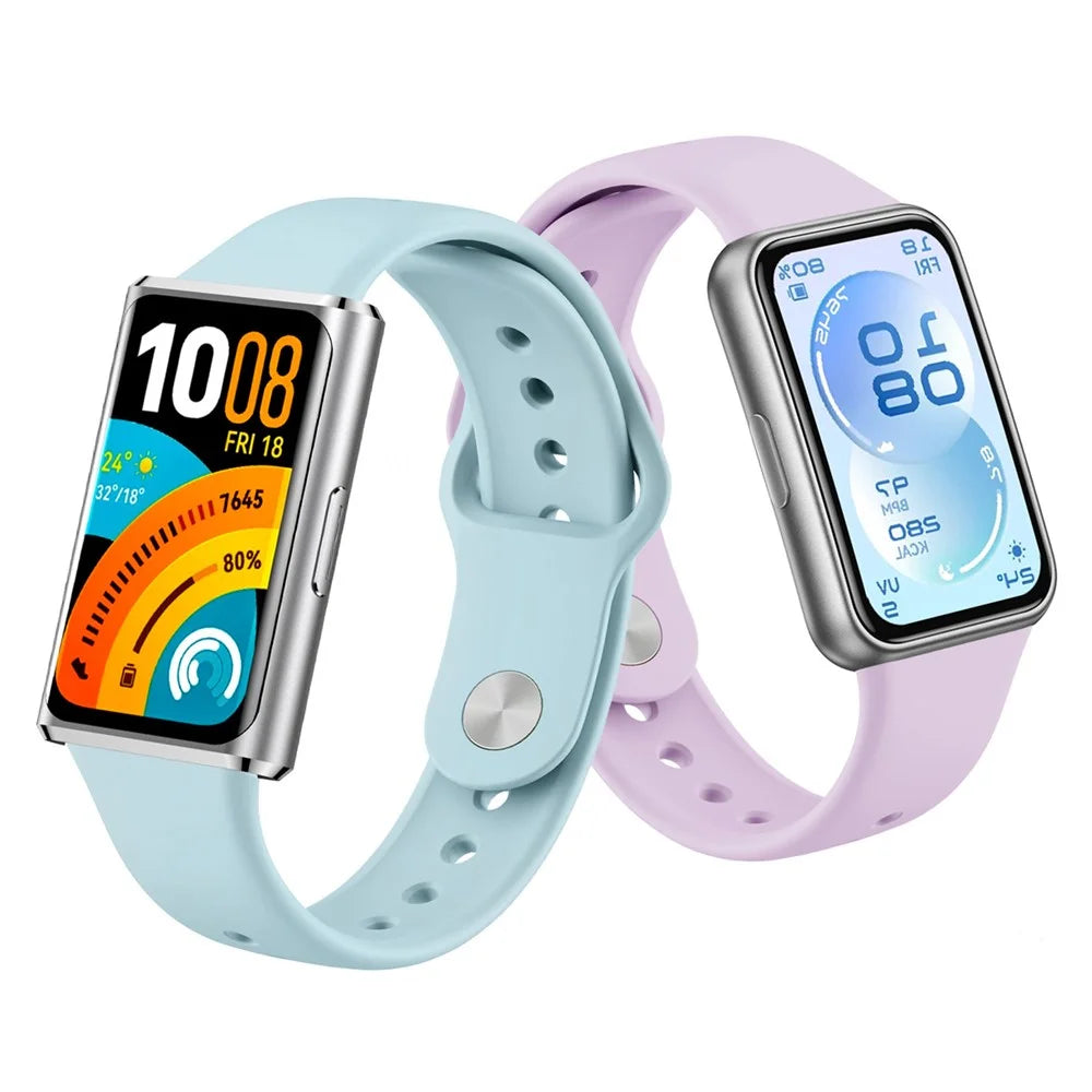 Silicone Strap for Huawei Band 11 / 11 Pro / 11 NFC / 11 Pro NFC Glossy Sports Watch Band - Blue - 5