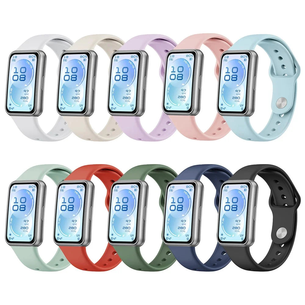 Silicone Strap for Huawei Band 11 / 11 Pro / 11 NFC / 11 Pro NFC Glossy Sports Watch Band - Blue - 6