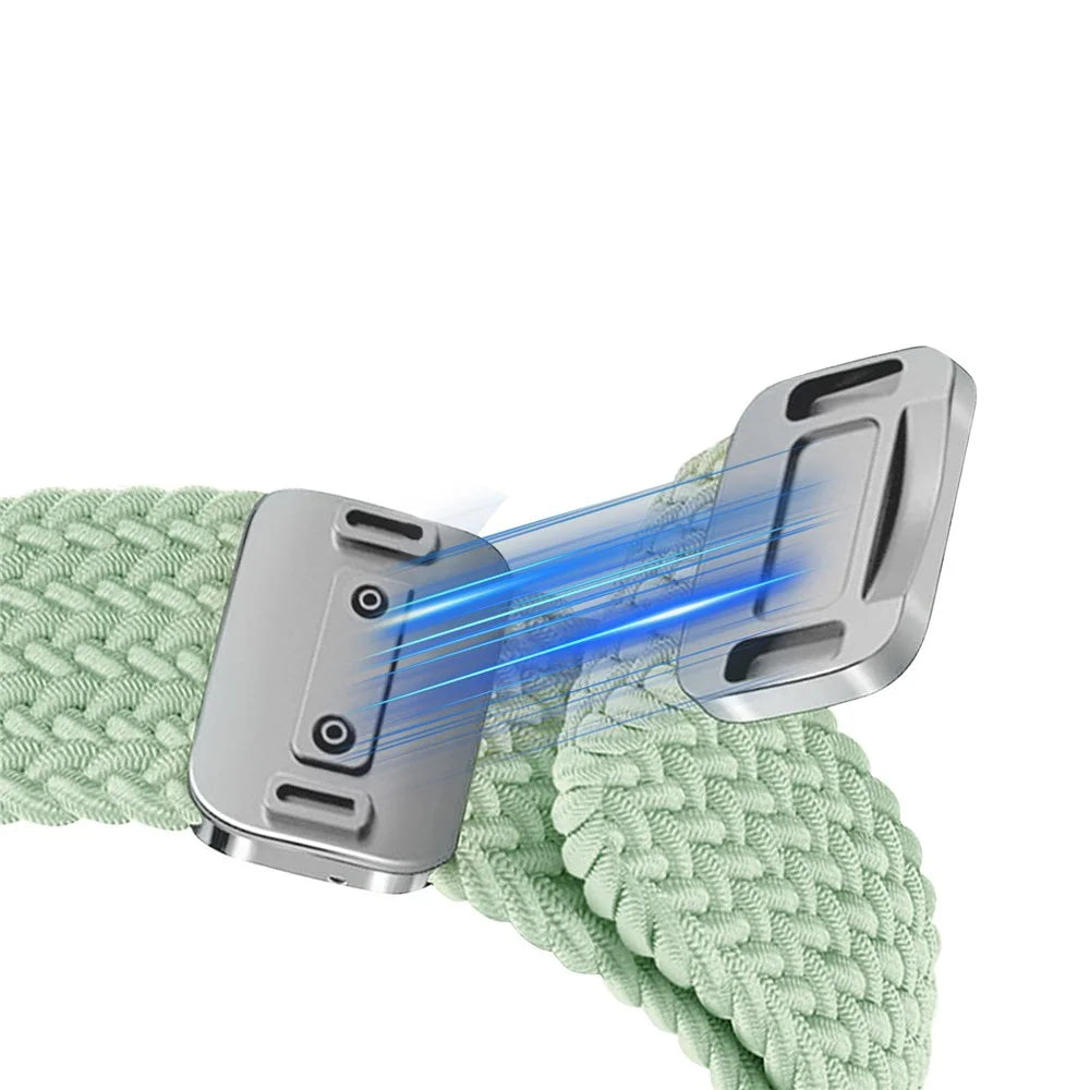 Elastic Woven Nylon Strap for Huawei Band 11  /  11 Pro Watch Band Adjustable with Magnetic Clasp - Mint Green - 3