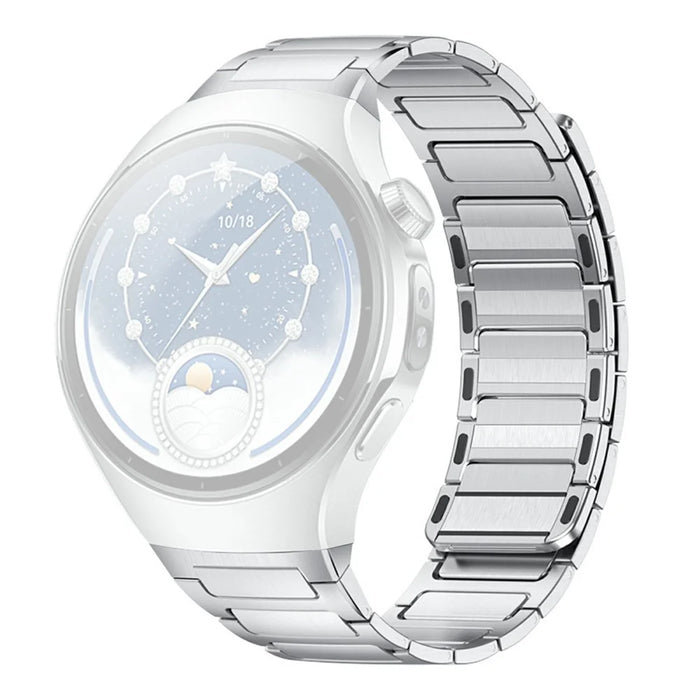 For Huawei Watch 5 46mm Stainless Steel Band I-Shaped Quick Release Magnetic Watch Strap - Steel Color - 1