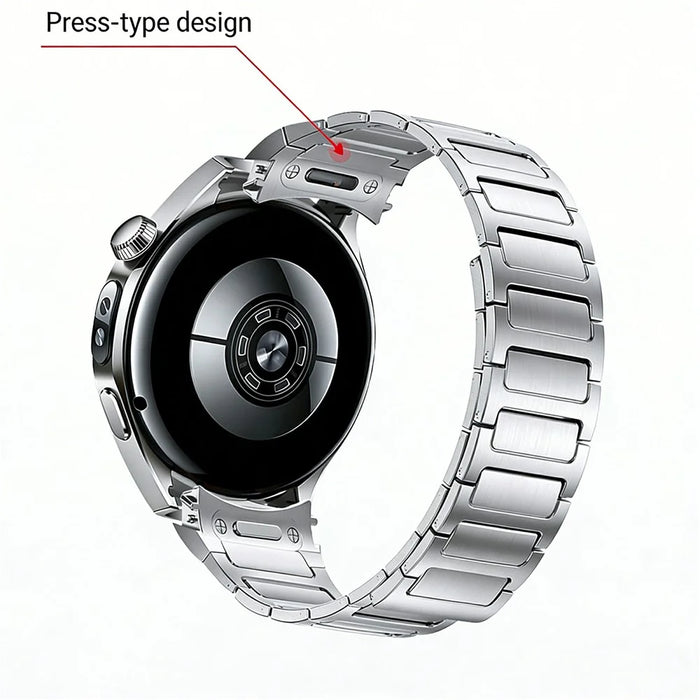 For Huawei Watch 5 46mm Stainless Steel Band I-Shaped Quick Release Magnetic Watch Strap - Steel Color - 4
