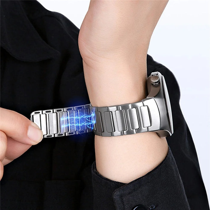For Huawei Watch 5 46mm Stainless Steel Band I-Shaped Quick Release Magnetic Watch Strap - Steel Color - 5
