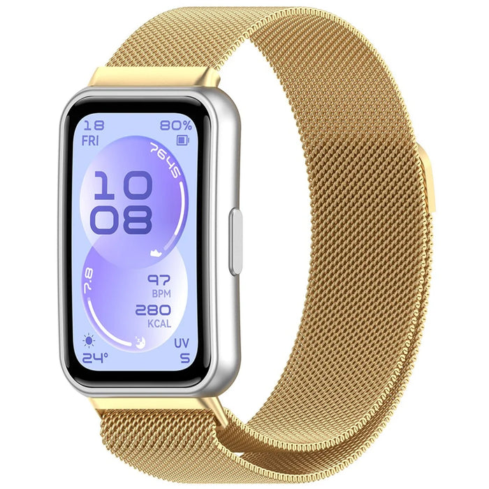 Magnetic Milanese Strap for Huawei Band 11 / 11 Pro / 11 NFC Metal Loop Watch Band - Gold - 2