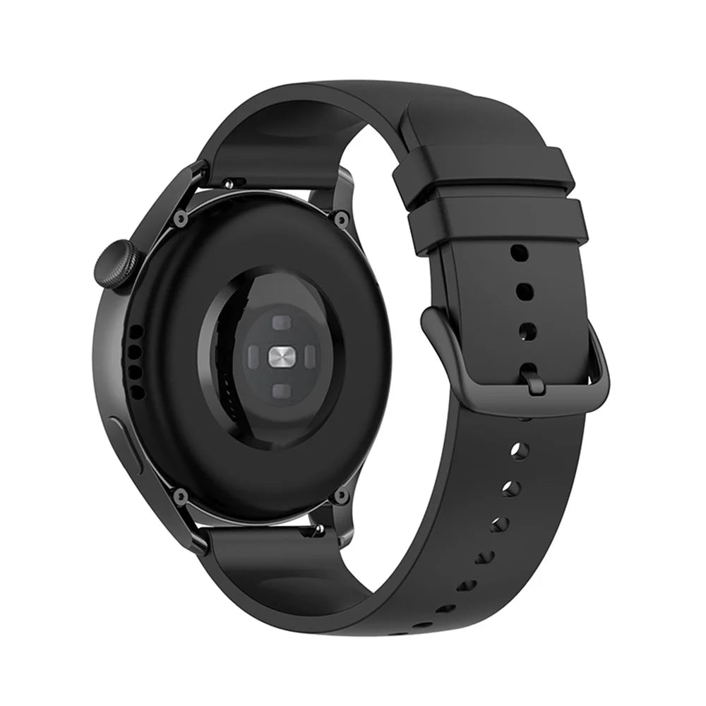 Soft Silicone Smart Watch Band Strap 22mm for Huawei Watch 3/Watch GT 2 Pro/Watch GT 2e - Black - 1