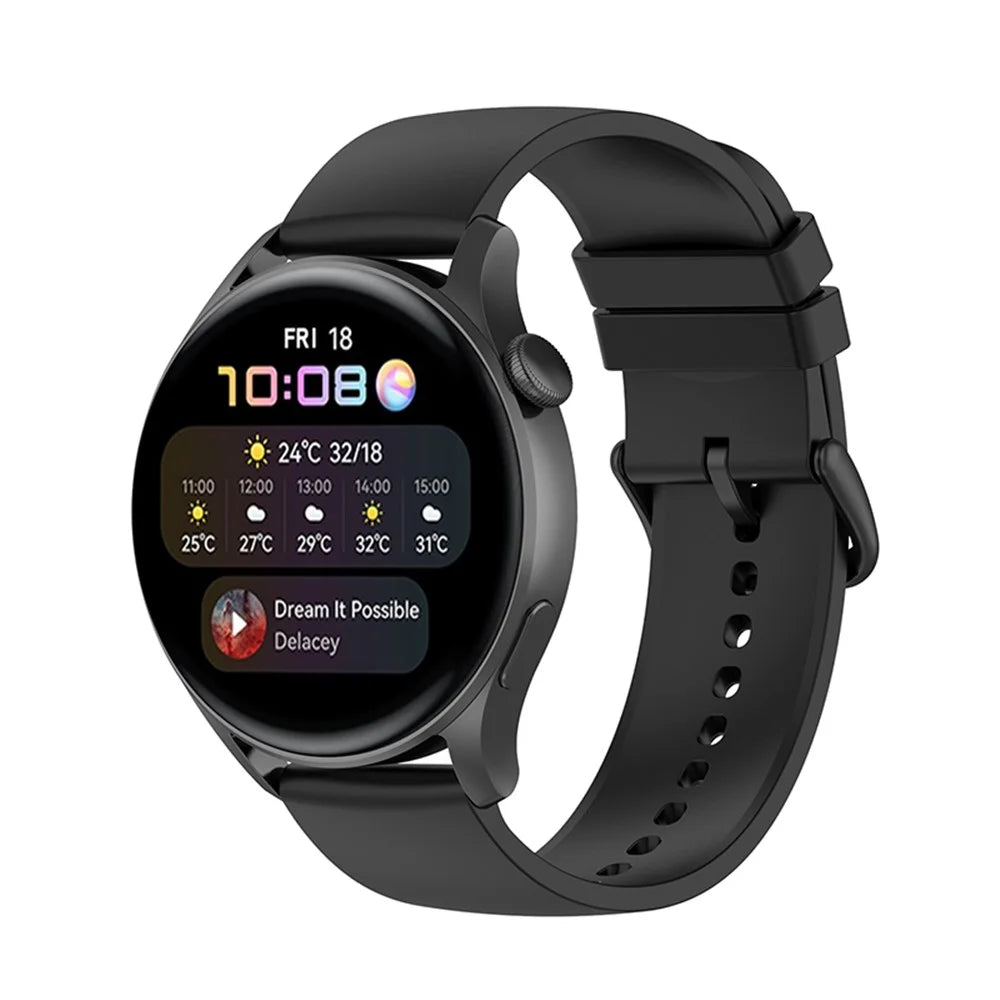 Soft Silicone Smart Watch Band Strap 22mm for Huawei Watch 3/Watch GT 2 Pro/Watch GT 2e - Black - 2