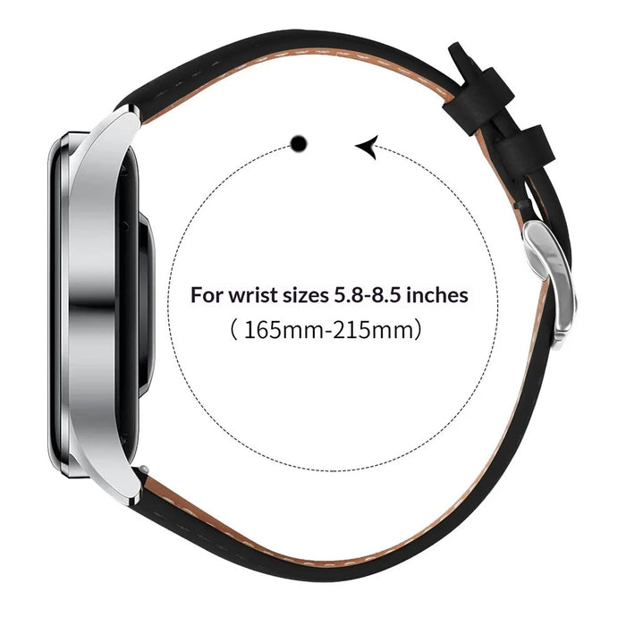 22mm Leather Watch Band for Samsung Gear S3 Wristband Replacement with Stitching - Black - 6