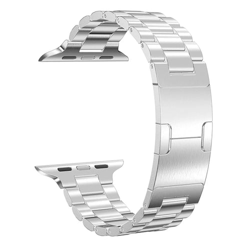 3 Beads Stainless Steel Strap for Apple Watch Series 11 10 42mm  /  9 8 7 41mm  /  SE3 SE2 SE 6 5 4 40mm  /  3 2 1 38mm Metal Band with Turtle Back Buckle - Silver - 1