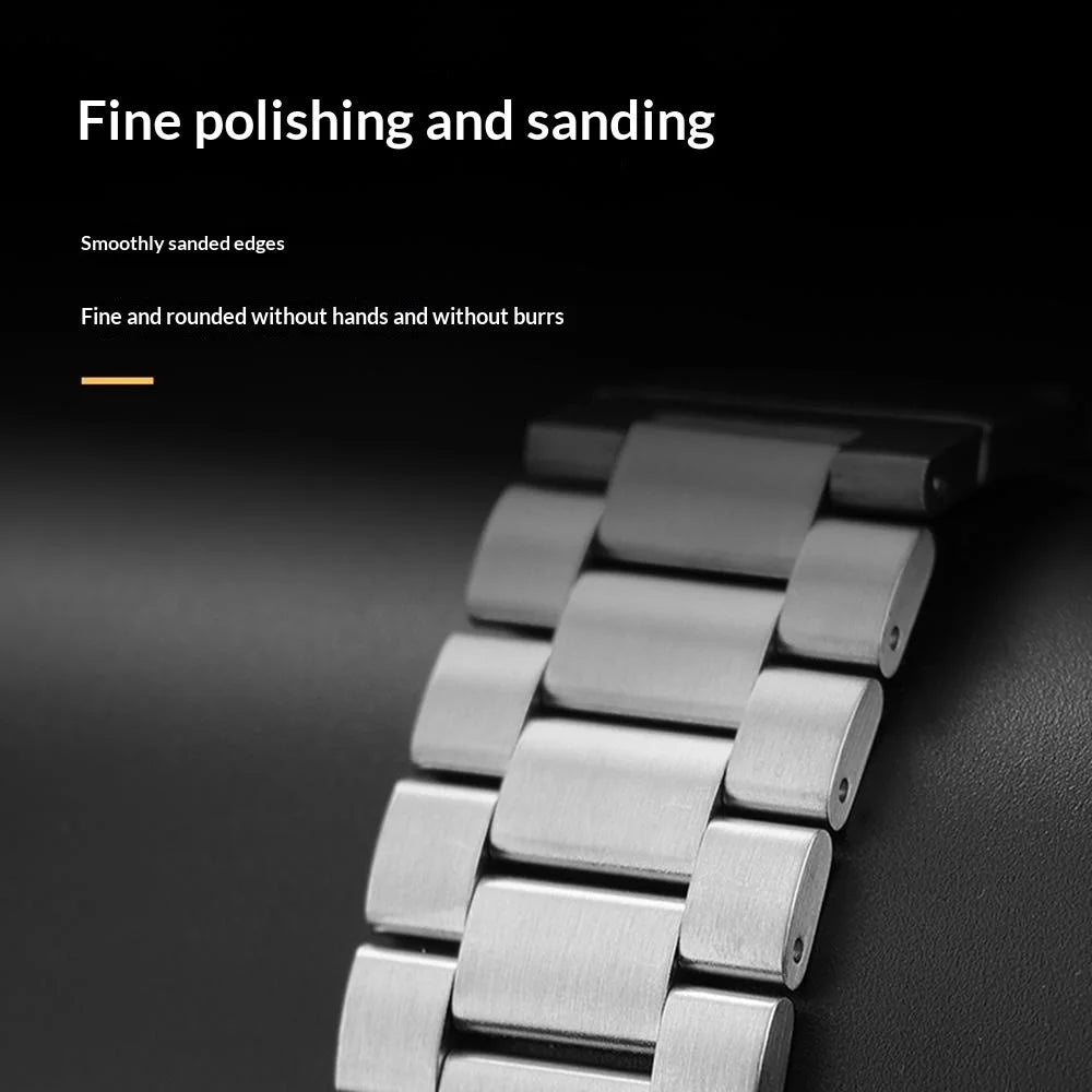 3 Beads Stainless Steel Strap for Apple Watch Ultra 3 2 1 49mm  /  Series 11 10 46mm  /  9 8 7 45mm  /  SE3 SE2 SE 6 5 4 44mm  /  3 2 1 42mm Metal Band with Turtle Back Buckle - Silver - 2