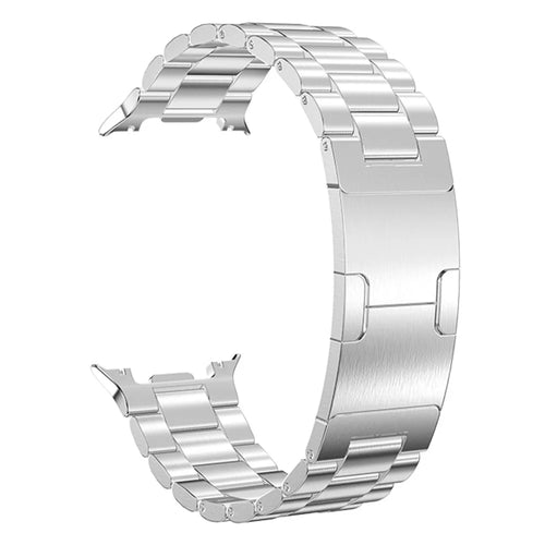 3 Beads Stainless Steel Strap for Samsung Galaxy Watch8 44mm  /  40mm  /  Watch8 Classic 46mm Metal Band with Turtle Back Buckle - Silver - 1