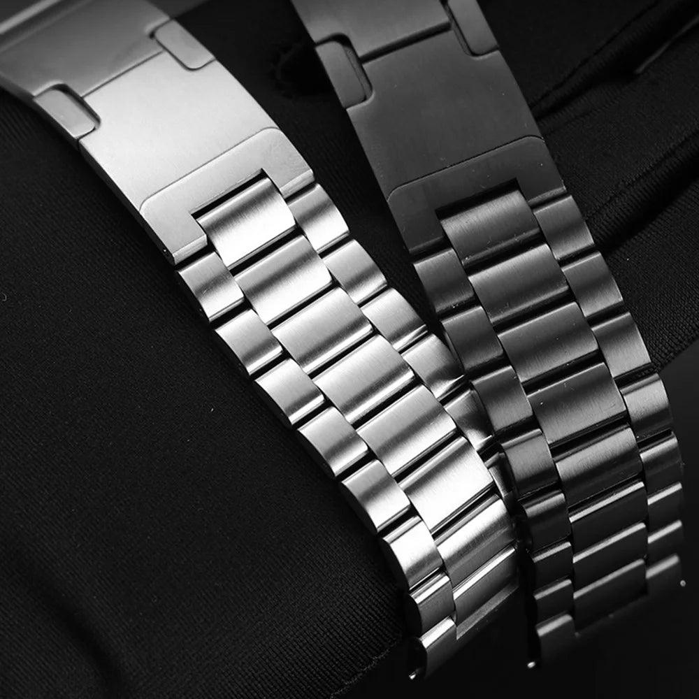 3 Beads Stainless Steel Strap for Samsung Galaxy Watch8 44mm  /  40mm  /  Watch8 Classic 46mm Metal Band with Turtle Back Buckle - Silver - 4