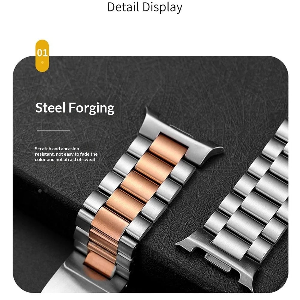 Electroplated Stainless Steel Strap for Samsung Galaxy Watch8 44mm  /  40mm  /  Watch8 Classic 46mm Metal Band with Turtle Back Buckle - Black - 2