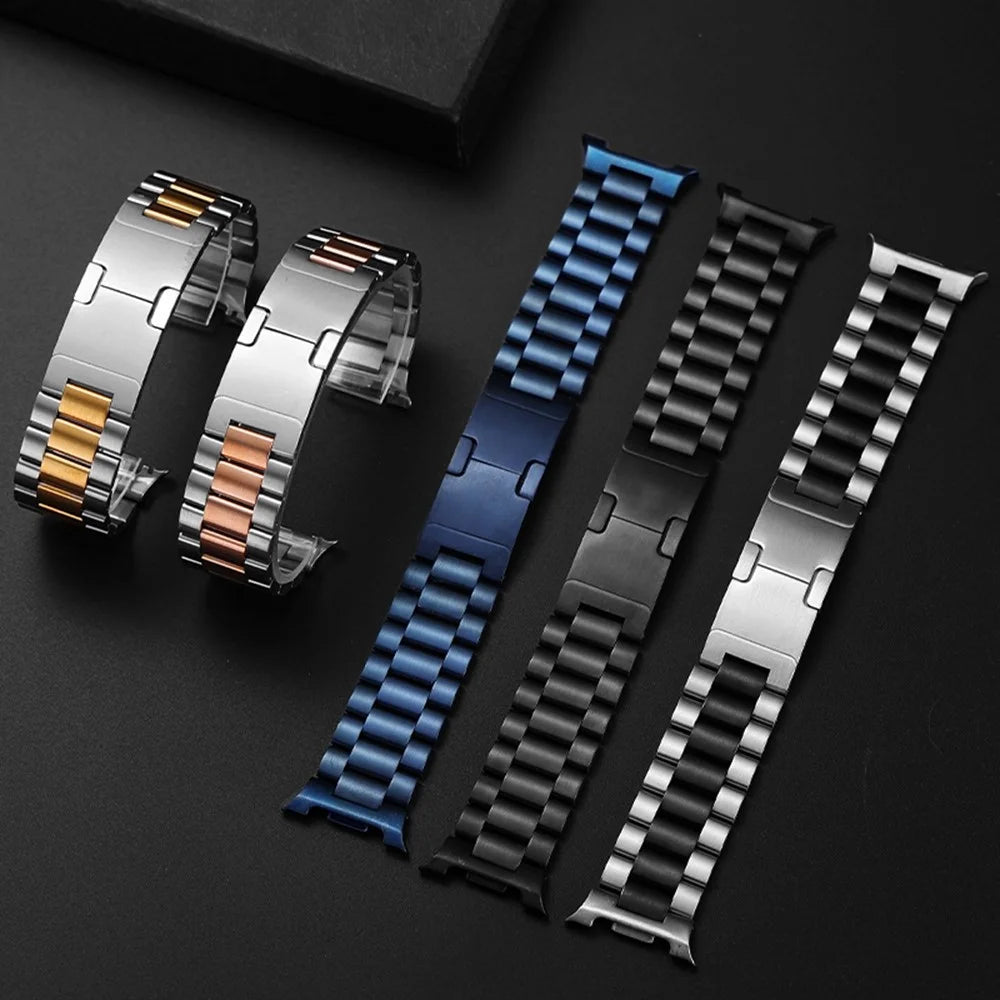 Electroplated Stainless Steel Strap for Samsung Galaxy Watch8 44mm  /  40mm  /  Watch8 Classic 46mm Metal Band with Turtle Back Buckle - Black - 3