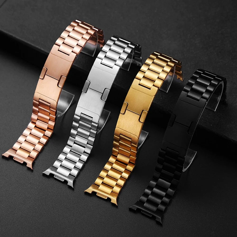 Electroplated Stainless Steel Strap for Samsung Galaxy Watch8 44mm  /  40mm  /  Watch8 Classic 46mm Metal Band with Turtle Back Buckle - Black - 4