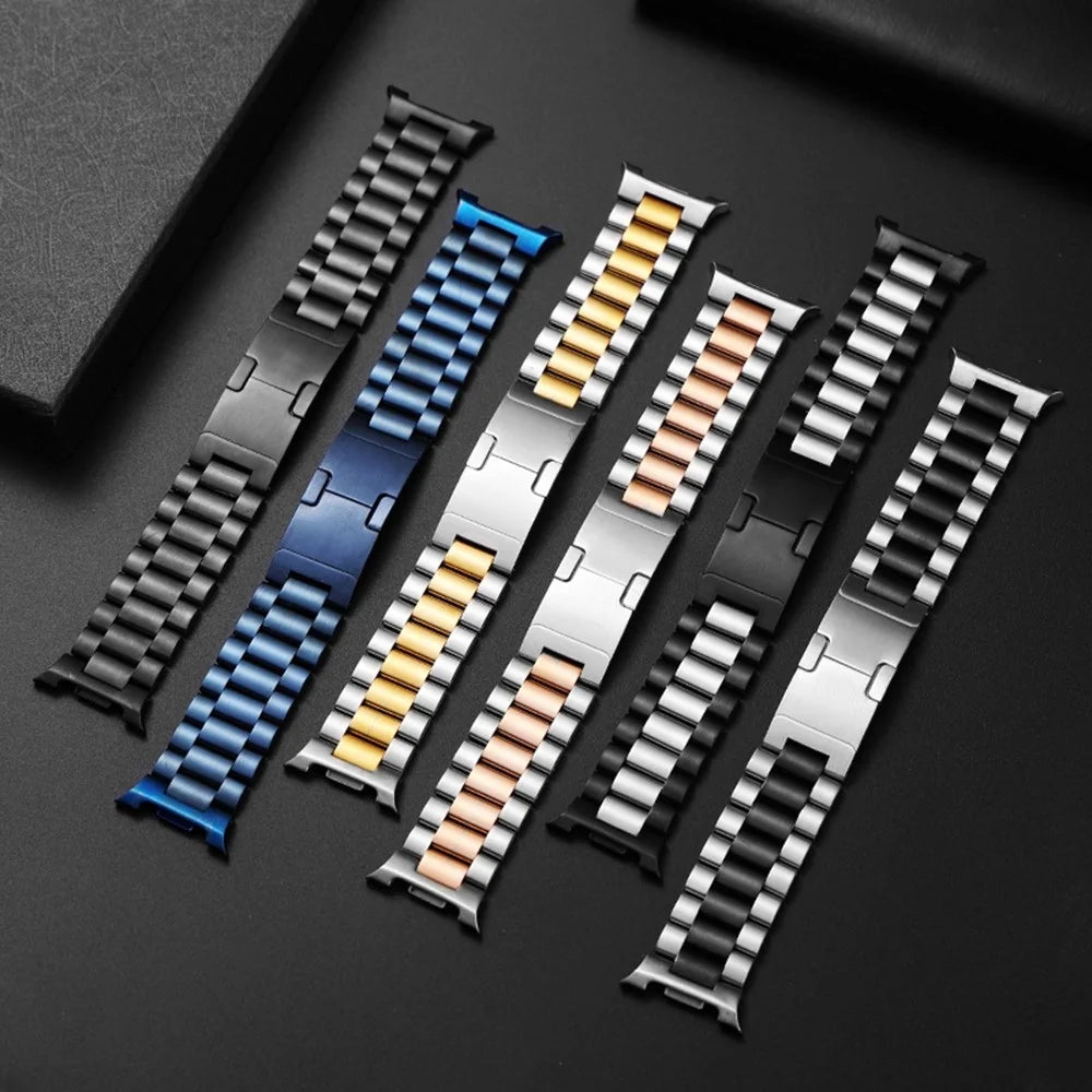 Electroplated Stainless Steel Strap for Samsung Galaxy Watch8 44mm  /  40mm  /  Watch8 Classic 46mm Metal Band with Turtle Back Buckle - Black - 5