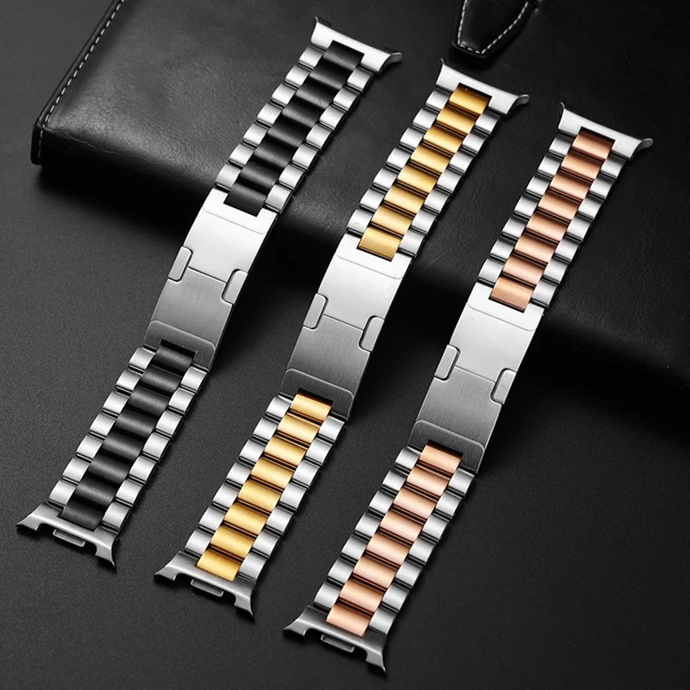 Electroplated Stainless Steel Strap for Samsung Galaxy Watch8 44mm  /  40mm  /  Watch8 Classic 46mm Metal Band with Turtle Back Buckle - Black - 7