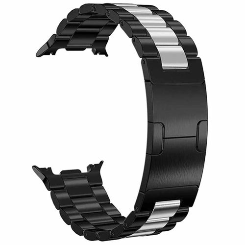 Stainless Steel Watchband for Samsung Galaxy Watch8 44mm  /  40mm  /  Watch8 Classic 46mm Metal Band with Turtle Back Buckle - Black  /  Silver - 1