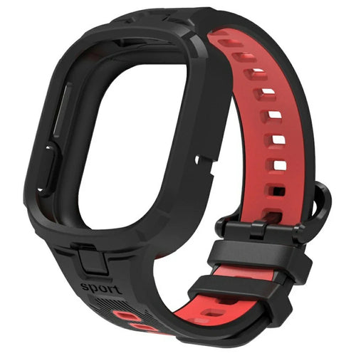For Honor Watch 4 TPU Band Sport Style Watch Strap with Protective Case - Black / Red - 1