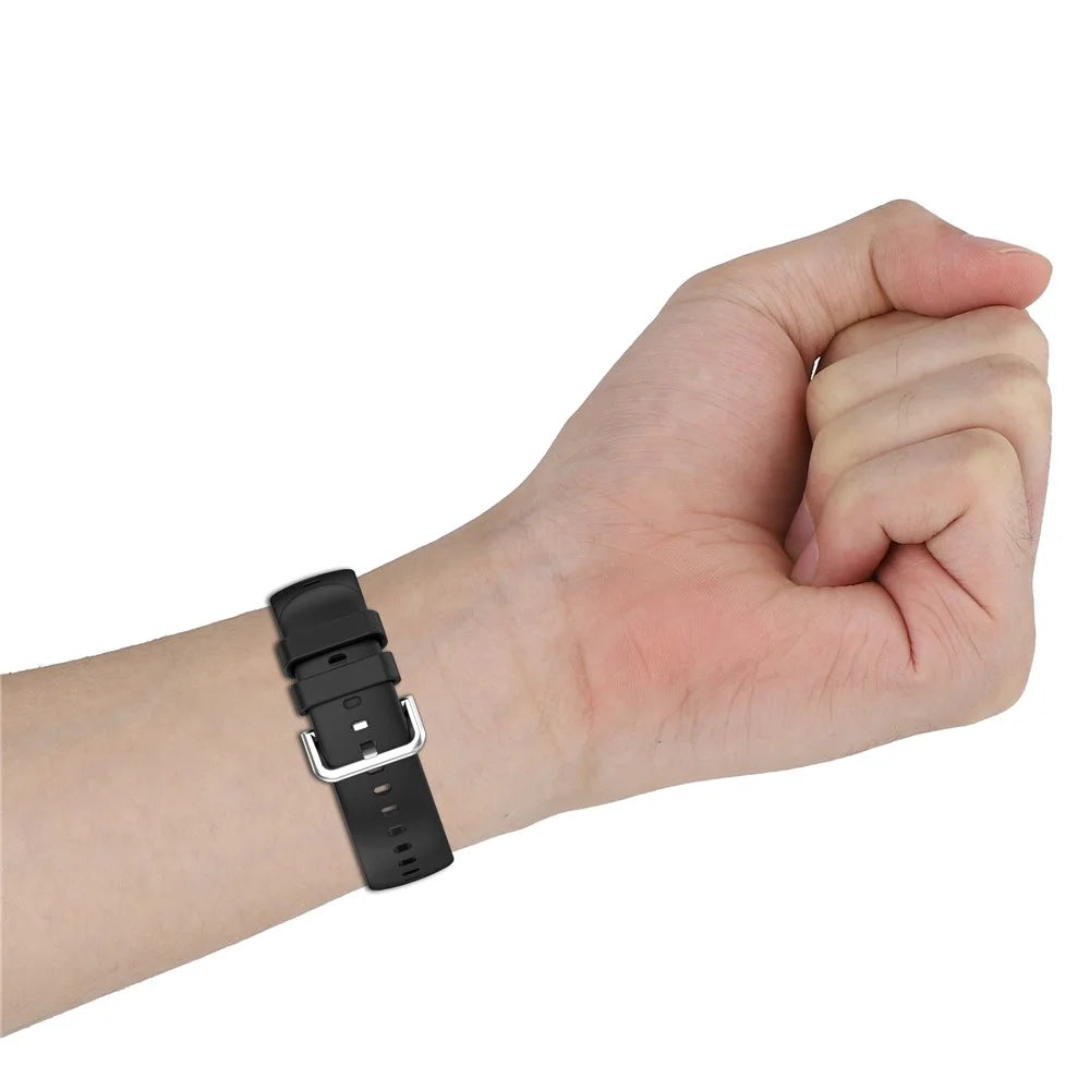 Silicone Strap for Honor Watch GS 5 / Watch Fit Elegant Edition / Vitality Edition Solid Color Sports Watch Band - Black - 6
