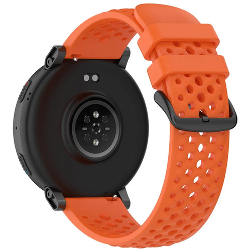 For Huami Amazfit Active Max Silicone Watch Strap Holes Design Breathable Sport Band - Orange - 1