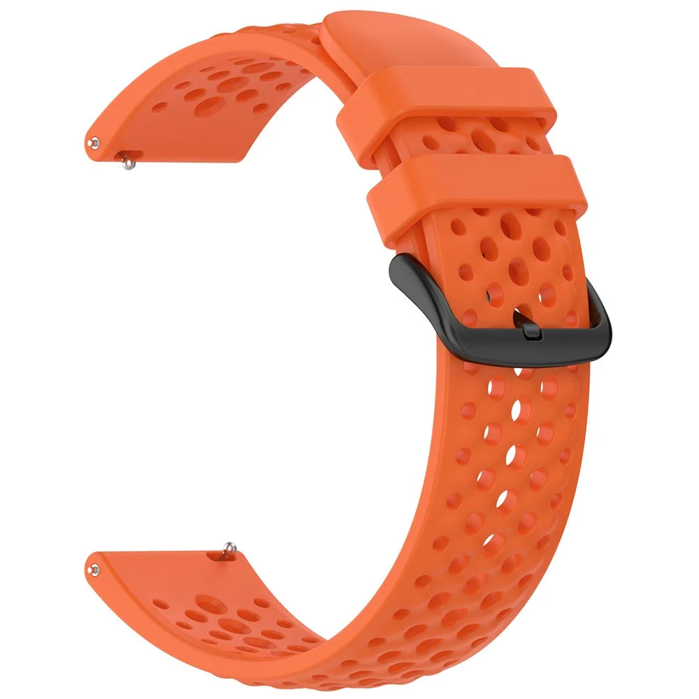 For Huami Amazfit Active Max Silicone Watch Strap Holes Design Breathable Sport Band - Orange - 3